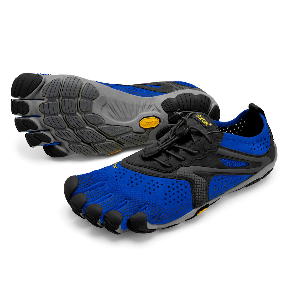 Vibram Fivefingers V-Run Mens Running Shoes Blue/Black Australia (DKV650179)